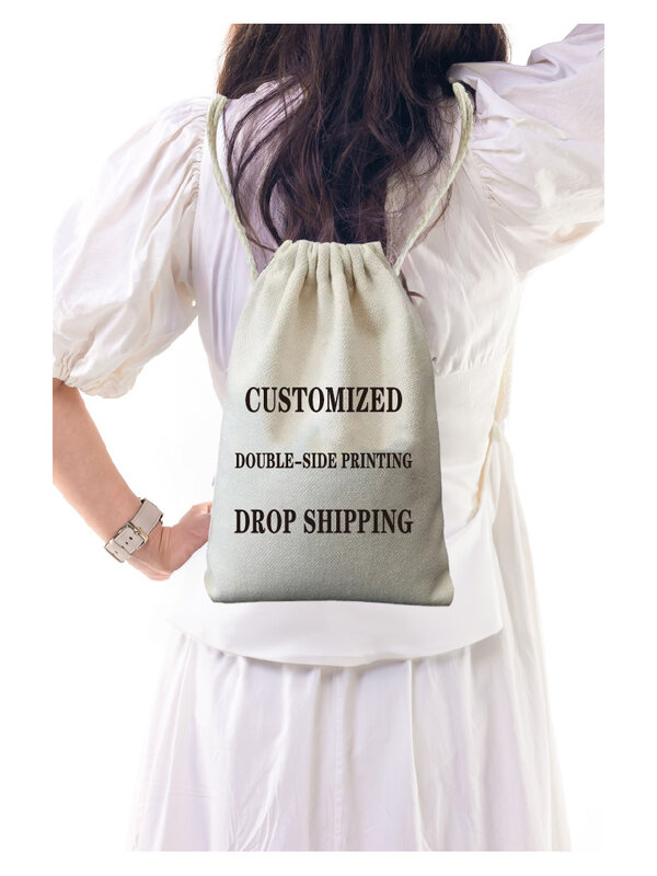 Personal custom handbag DIY logo makeup bag canvas makeup bag toilet organizer wedding birthday party gift picture text