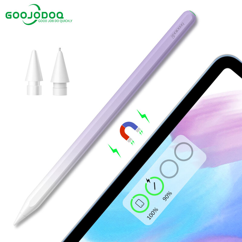 Goojodoq para apple pencil 2 para ipad caneta caneta stylus para ipad pro 11 lápis pro 12.9/9.7 2018 2019 mini 5 com rejeição de palma