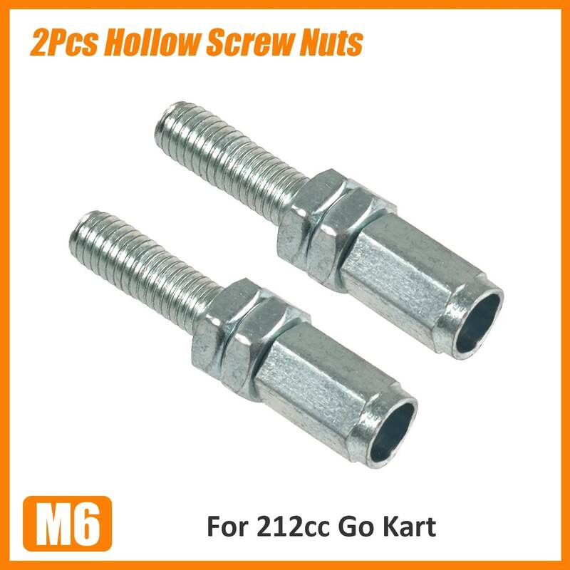 2 PCS M6 Hollow Screw For 212cc Go Kart Hollow Screw x Nuts