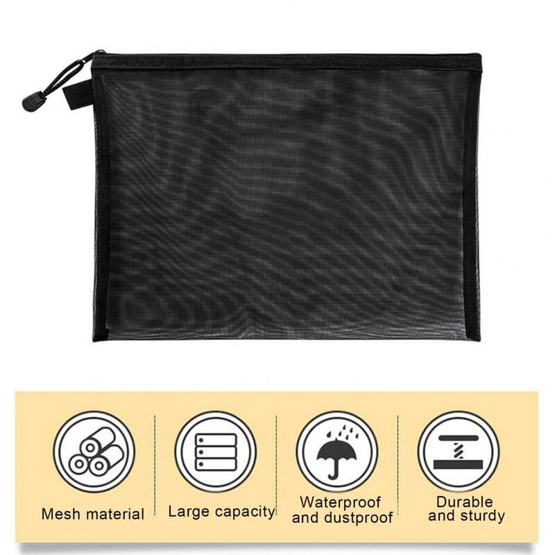 Tear-resistant File Holder Capacity Portable File Holder with Zipper for A4 Documents Transparent Organizing Bag for Office