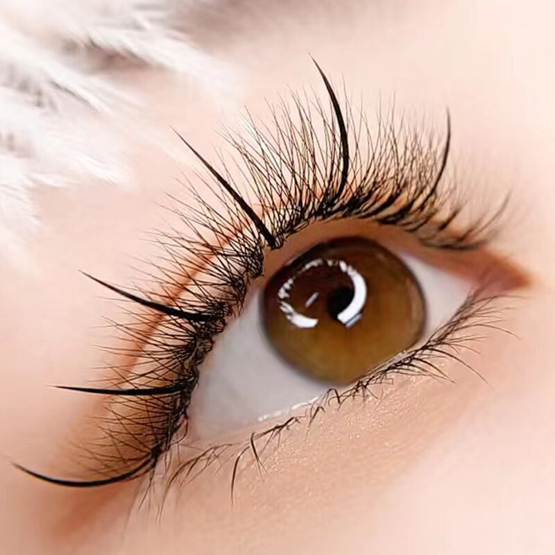 3D A/M Shape Spike Eyelash Extension, Individual Fairy Angel eye lash extensioin false mink lash makeup