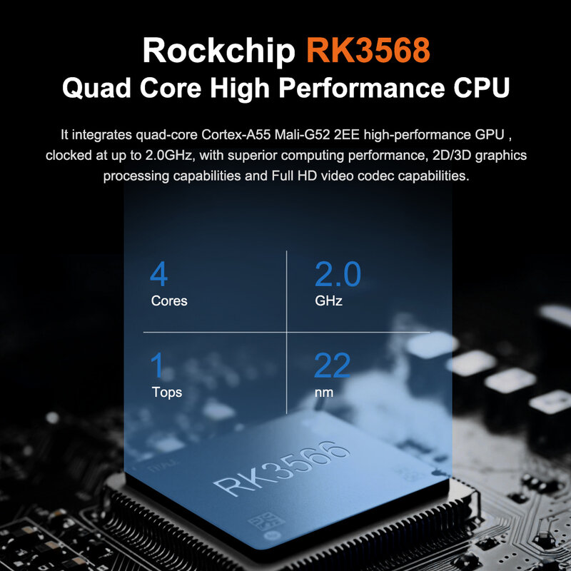 Rockchip-mini pc industrial ARM RK3568, pc resistente sin ventilador integrado, android y linux, con puerto Ethernet Dual LAN RS232 RS485