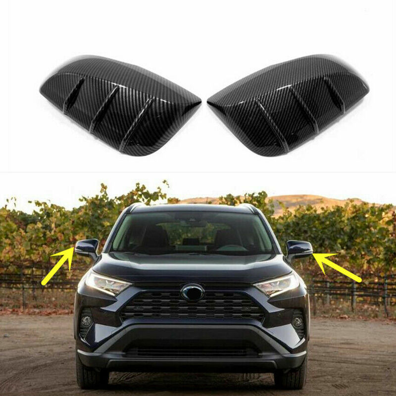 Cubierta de espejo retrovisor, accesorio de fibra de carbono ABS, para Toyota RAV4, 2019, 2020