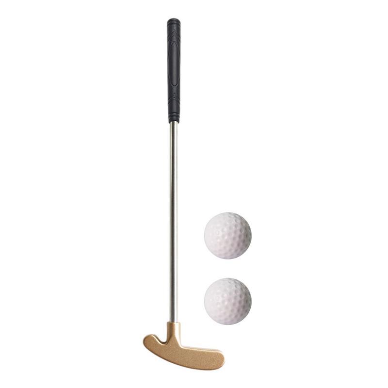 Putter Golf Mini bahan Aloi seng, Tongkat Golf Mini portabel 2 arah Putter Anti karat, Aksesori Golf Mini