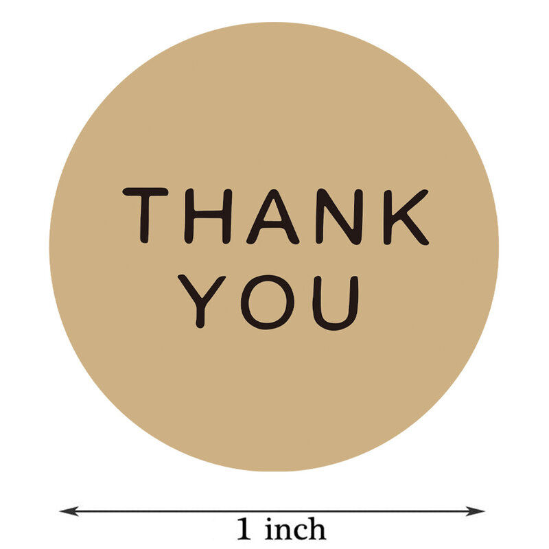 100-500 шт. круглые коричневые этикетки, спасибо, крафт-наклейки, 1 дюйм, милый свадебный подарок, конверт, герметичные этикетки, наклейки, канцелярские принадлежности