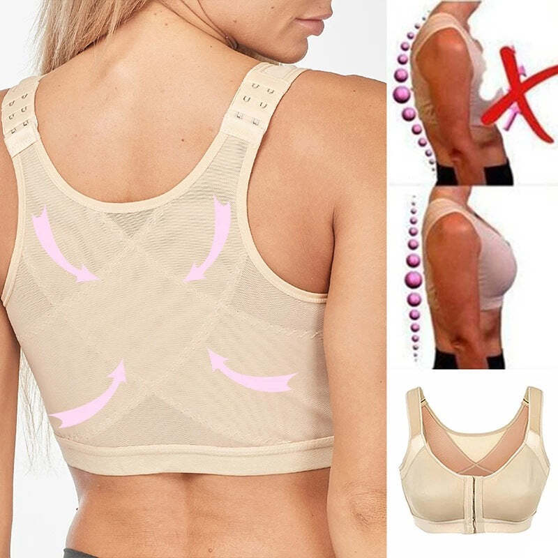 Adjustable Chest Brace Support Multifunctional Bra Front Closure Underwear Sports Top Invisible Push Up Bra Female Soft