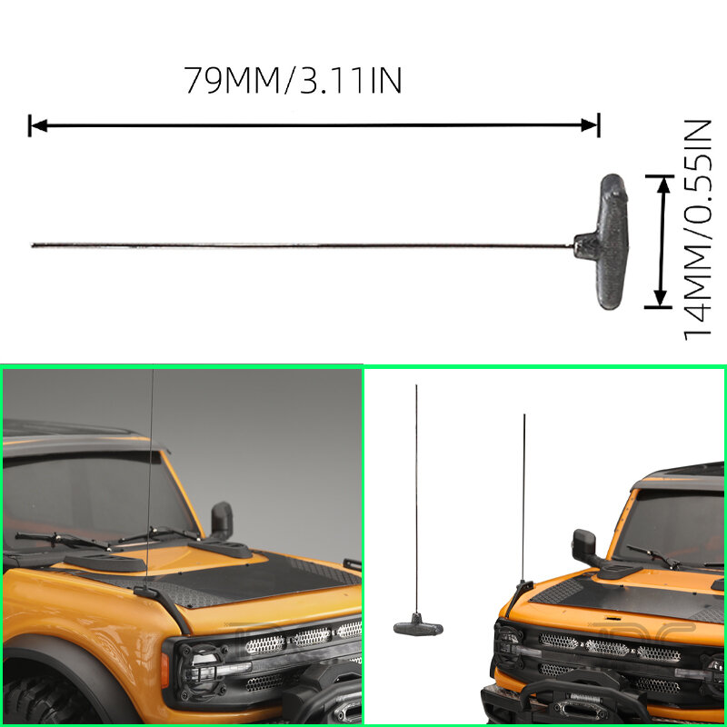 Metalowe etui symulacja anteny dla 1/10 zdalnie sterowany samochód gąsienicowy Traxxas TRX4 BRONCO Fordham części do Diy