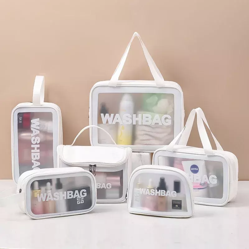 Sac de rangement transparent de voyage portable, sacs d'évaluation, sac de toilette étanche, étuis à cosmétiques transparents