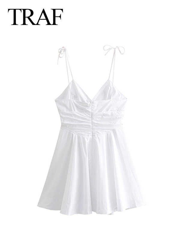 Женское мини-платье на молнии, с V-образным вырезом, без рукавов