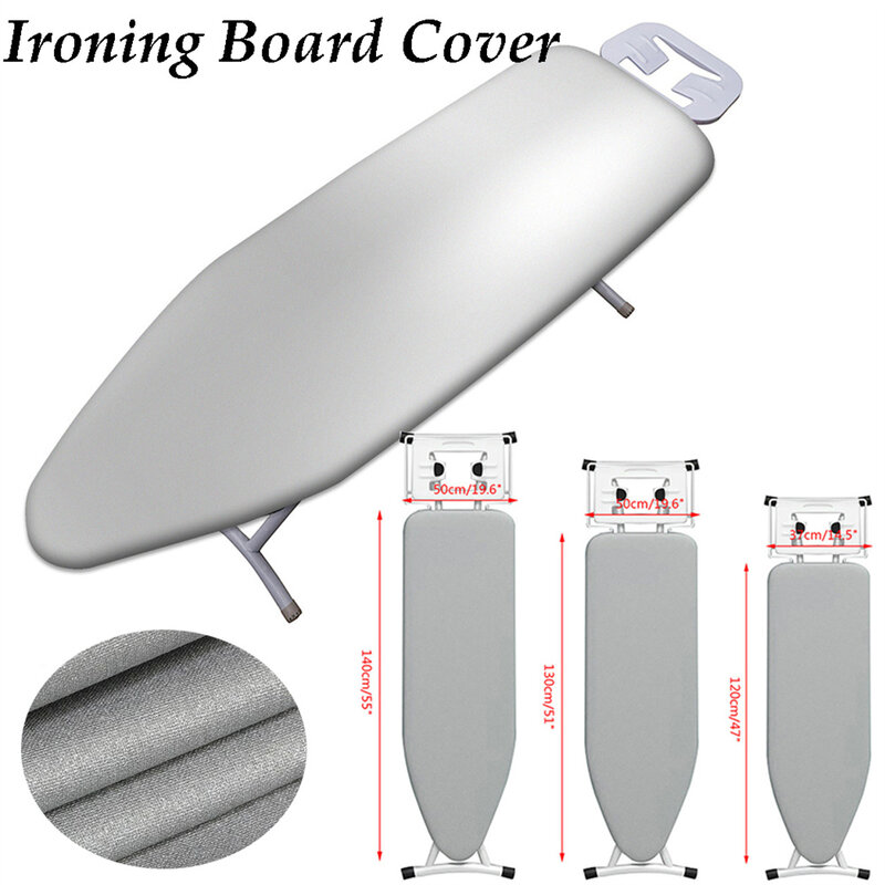 Universal Silver Coated Padded Ironing Board Cover Heavy Heat Reflective Scorch Resistant 140X50cm/130X50cm/120X37cm