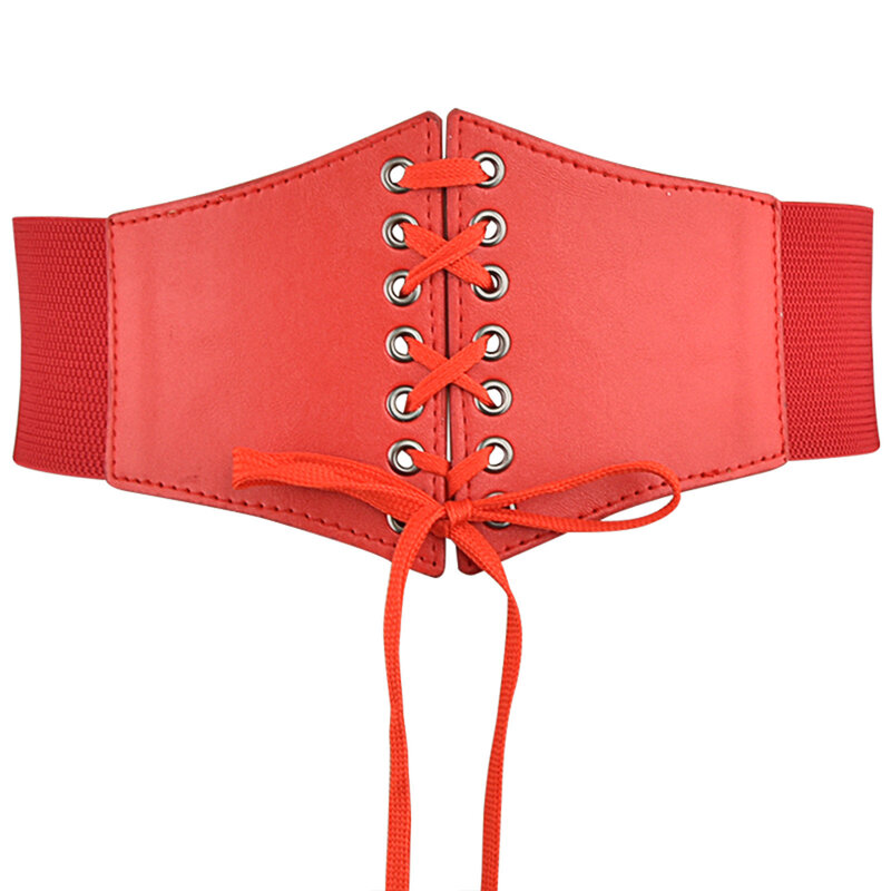 Cinturones anchos de cuero de imitación para mujer, faja moldeadora de Cuerpo Adelgazante, cinturón elástico ajustado de cintura alta para vestido de fiesta Punk