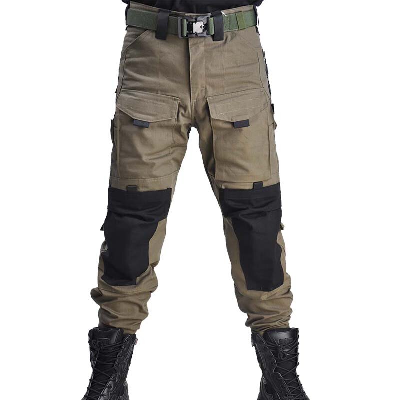 HAN WILD Men Outdoor Hunting Pants with Pads Military Camo Pants Tactical Trousers Combat Cargo Pants Airsoft Hiking Clothes