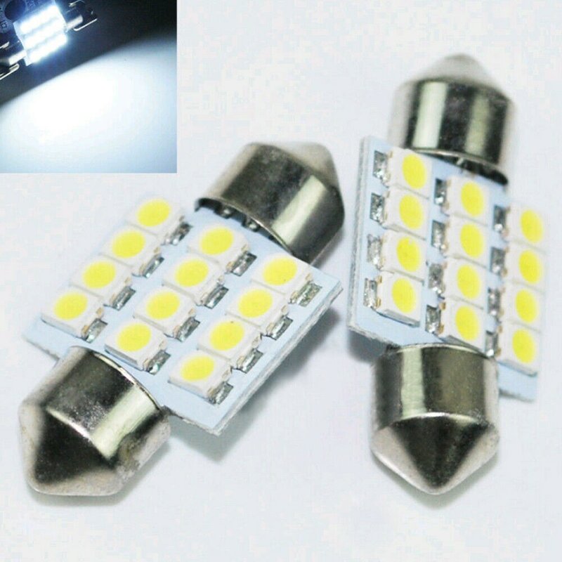 2PCS Super Bright Festoon 12SMD LED Bulbs Suitable for Fog Lights and Daytime Running Lights Unique and Vivid Color