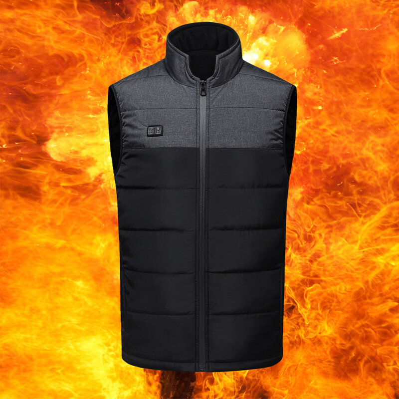 USB Electric Heating Vest, Jaqueta sem mangas, Body Warmer, Colete aquecido, Outdoor Thermal, S-6XL