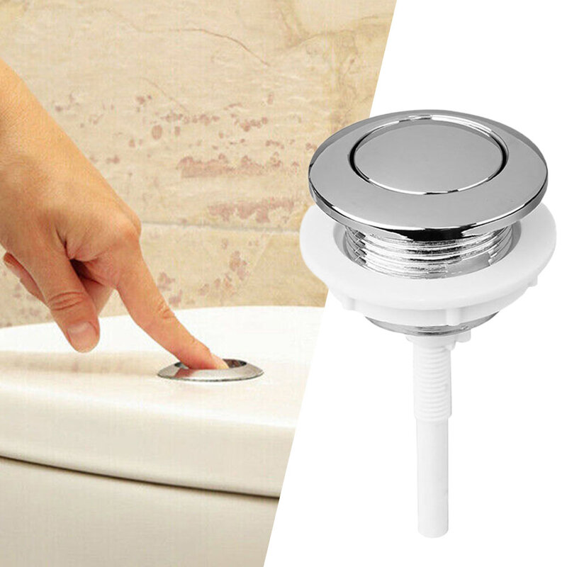 Tool Toilet Tank Button 38mm Corrosion-resistant Flush Toilet Push Single Rust-proof Silver Household Products
