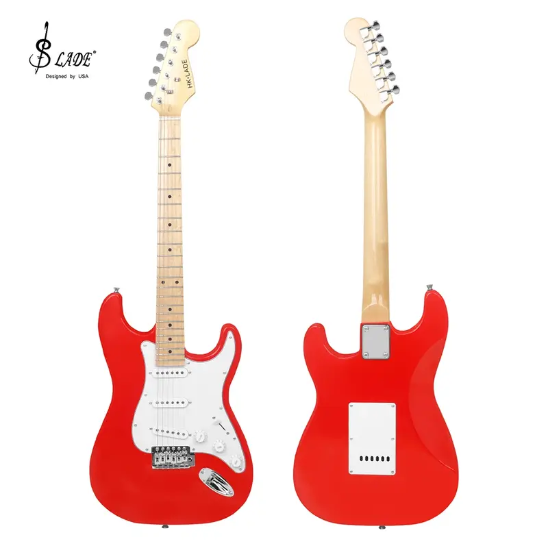 SLADE New 39 Inches Electric Guitar 6 Strings 22 Frets ST Electric Guitar Set Maple Fingerboards Electric Guitar with Amplifier