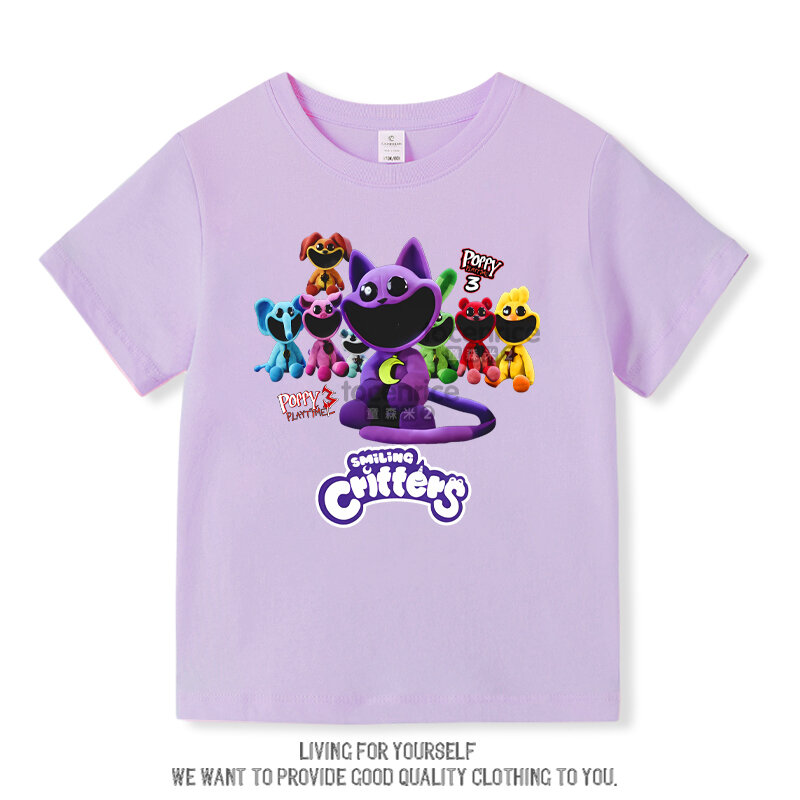 2024 New Game Playtime Chapter 3 The Smiling Critters Cartoon Anime T Shirt Summer Kids Short Sleeve Boys Girls Tops Tees