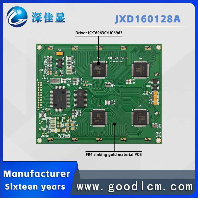 Producent ekranu LCD JXD160128A STN żółty 160 dodatni * ekran z matrycą punktową 128 moduł wyświetlacza LCM