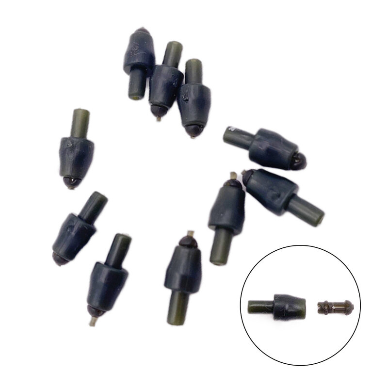 Memancing perubahan manik-manik hitam karper Inline 10pcs manik-manik konektor bagian cepat perubahan Terminal Tackle Wear-resistant