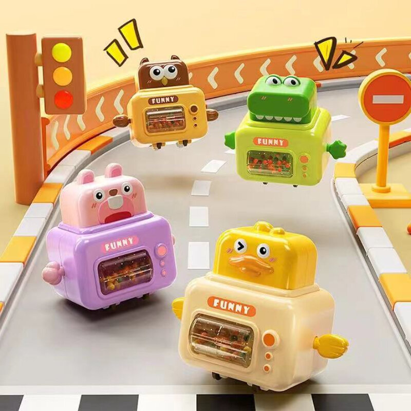 Kinder drücken niedlichen Haustier Spielzeug auto Trägheit gleitenden Cartoon Auto Crash Widerstand