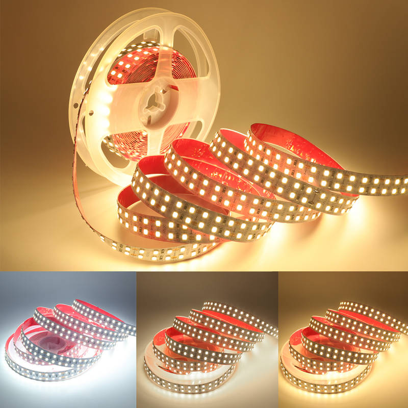 Tira de luces LED de 12V y 24V, cinta Flexible de 5M, 2835, 120, 240, 480, resistente al agua, decoración del hogar