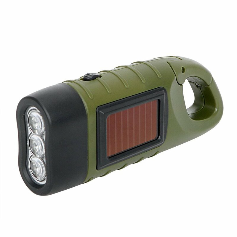 Mini Flashlight Solar Charged Hand Crank Torch Strong Light Flashlight Household LED Energy-saving Emergency Flashlight
