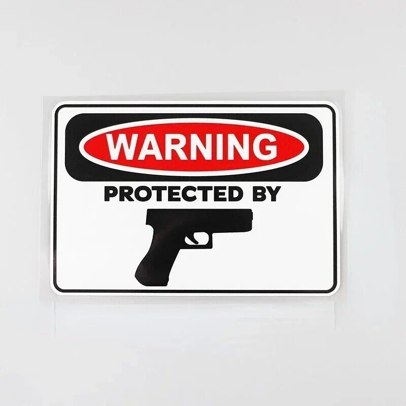 Personality It Was A Label, Pistol Protection Sticker, Decorative Warning, PVC Waterproof Car Scratch Sticker, 10cm