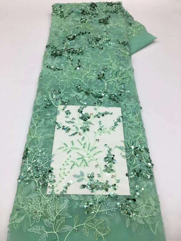 Африканская Тяжелая искусственная ткань ручной работы, Высококачественная французская роскошная кружевная ткань из бисера для свадебных торжеств