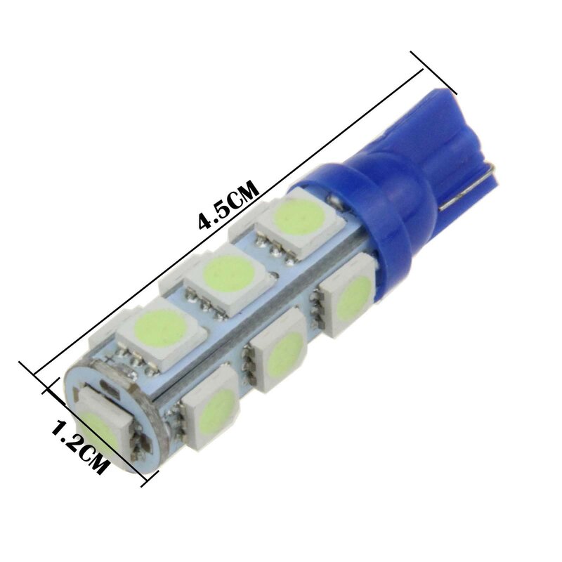 1x Ice Blue Auto T10 W5W Wedge Light Parking Bulb 13 Emitters 5050 SMD LED 159 161 168 2521 A012