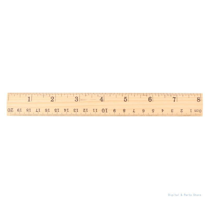 M17F 15cm 20cm 30cm Wooden Ruler Double Sided Scale Measuring Tool Supplies Gadget