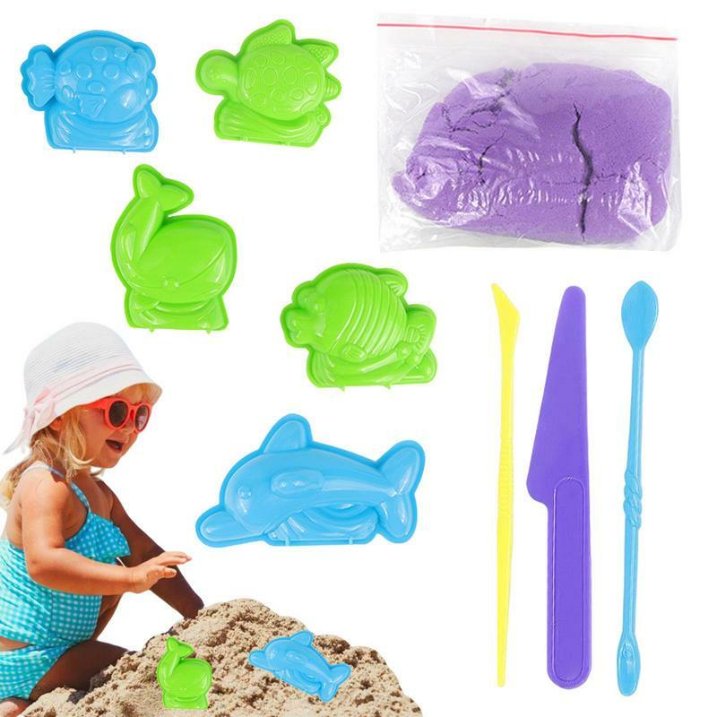 Color Sand For Crafts Toy Sand With Sand Molds Interactive Sand Play Set Beach Sand Toys For Lawn Beach Yard Kindergarten