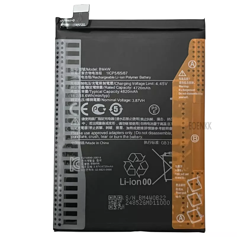 100% oryginalna wysokiej jakości Bateria 4820mAh BM4W dla Xiaomi Mi 10T lite 5G Bateria + darmowe narzędzia