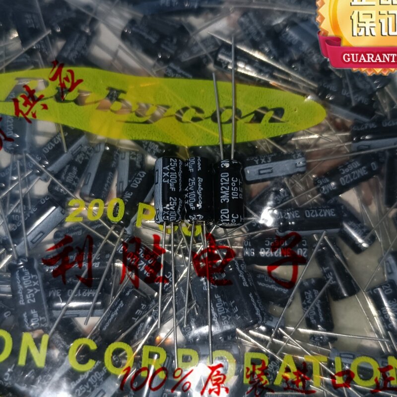 RUBYCON-condensador electrolítico de aluminio, 10 piezas, 100UF, 25V, 100UF, 6x11, alta frecuencia y baja resistencia