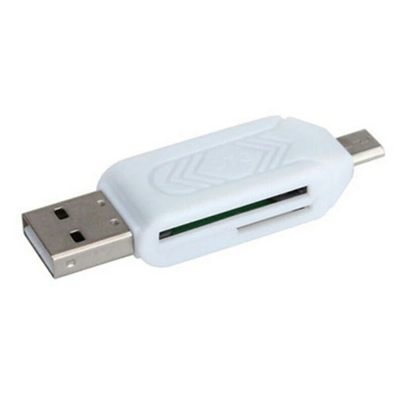 Multifunctional Otg 2.0 Dual-Purpose Android Phone Computer Card Reader SD/TF Combo Card Reader-White
