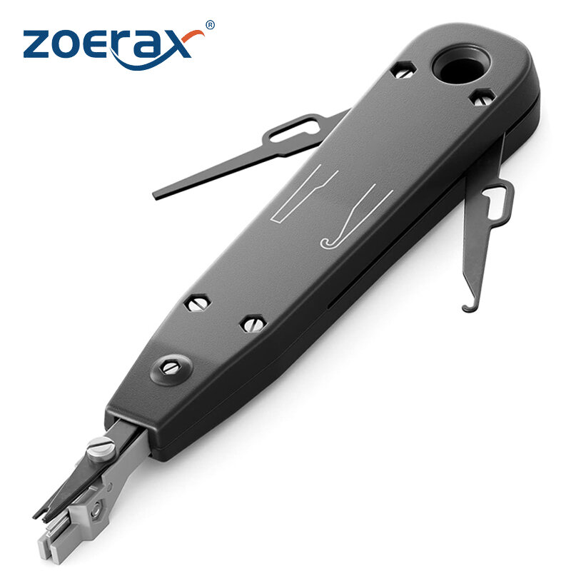 Инструмент для удаления отверстий ZoeRax, многофункциональный инструмент для вставки ударных клемм Cat5 Cat6 и телефонных контактов с сетевым проводом и устройством IDC