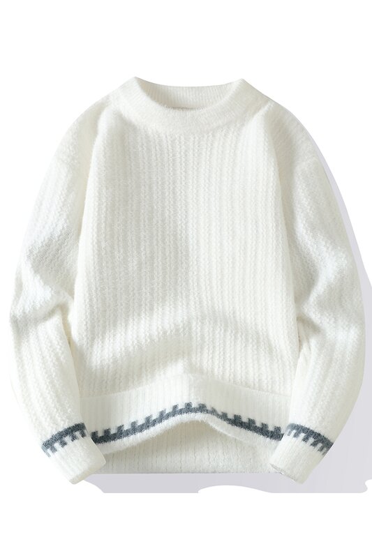남성용 캐주얼 편안한 따뜻한 스웨터, 고품질 패션 트렌드, 가을 겨울 새로운 스타일, 단색 사이즈 M-3XL