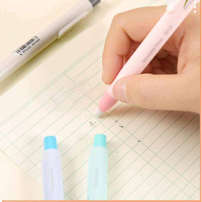 ยางลบดินสอแบบกดหดได้อุปกรณ์แก้ไขปากกาสไตล์ปากกาเครื่องเขียนอุปกรณ์การเรียน