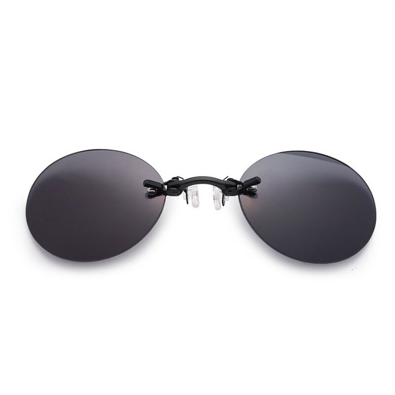 1pc Clip auf Nasen brille runde randlose Matrix Morpheus Sonnenbrille Mini rahmenlose Vintage Männer Brille uv400