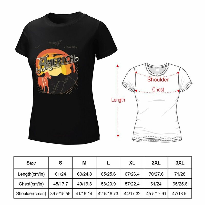 T-shirt de banda americana para mulheres, roupas hippie, roupas femininas coreanas