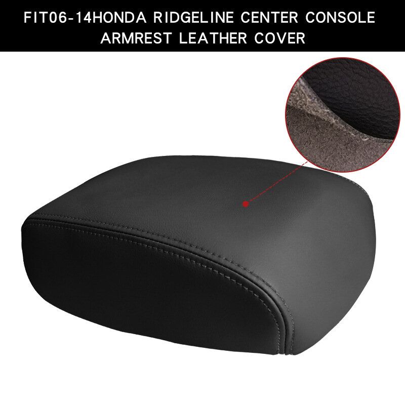 Tapa de consola central de cuero PU para Honda Ridgeline 2006-2014, cubierta de reposabrazos, pegatina embellecedora