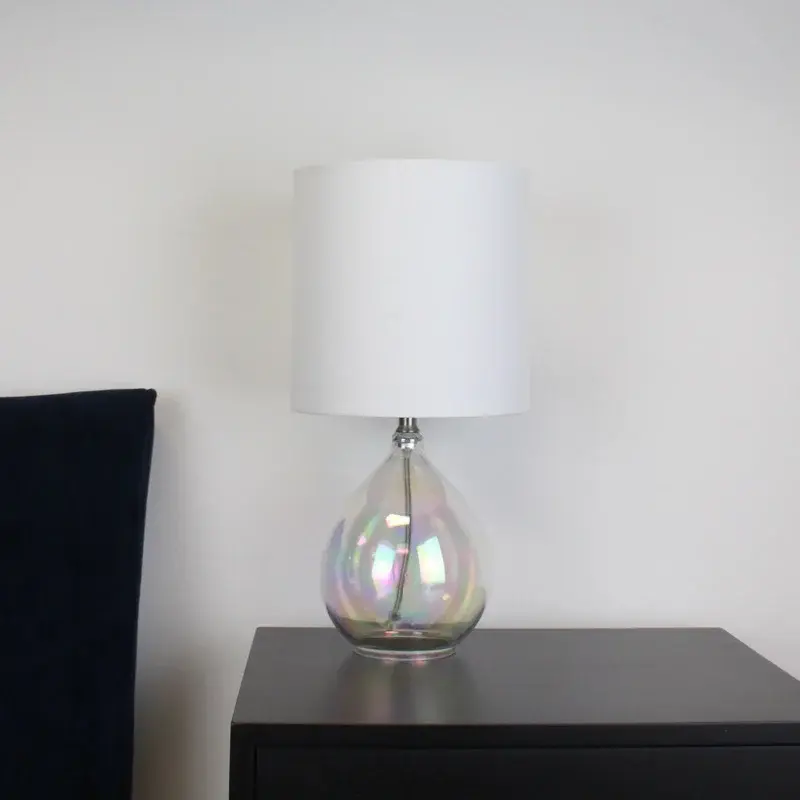 Радужная стеклянная лампа с белым оттенком, 16 дюймов