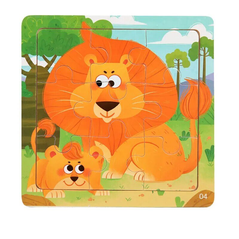 Baby Wooden Toys Cartoon 3D Jigsaw Puzzles for Kids Wooden Block Puzzle Early Educational Toys Cognitive Puzzle for Children