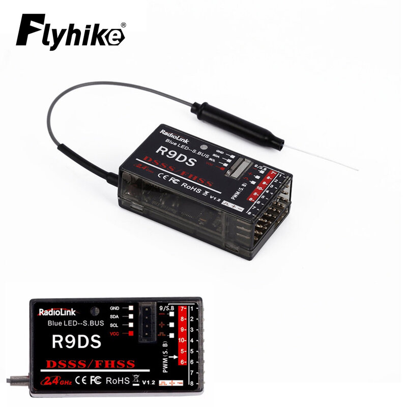 RadioLink R9DS 2.4G 9CH ricevitore DSSS e FHSS per trasmettitore RadioLink AT9 AT10 supporto multirotore RC per S-BUS PWM