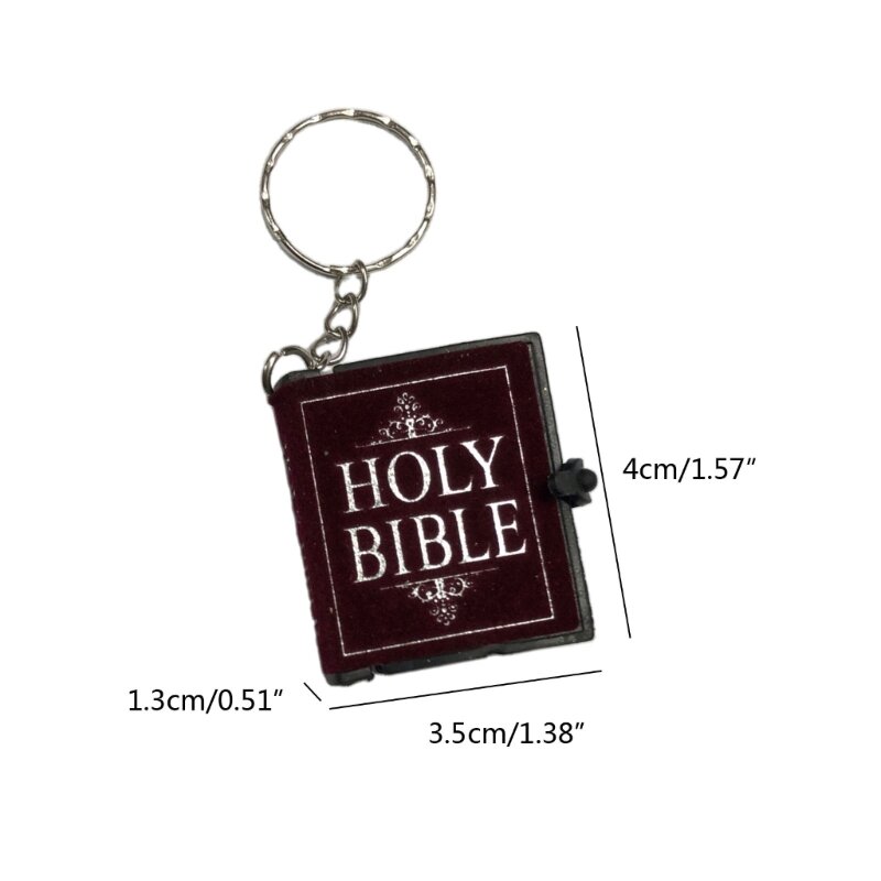 Y1UE 귀여운 미니 성경 키 체인 가방 펜던트 소녀를위한 크리 에이 티브 작은 책 열쇠 고리 선물