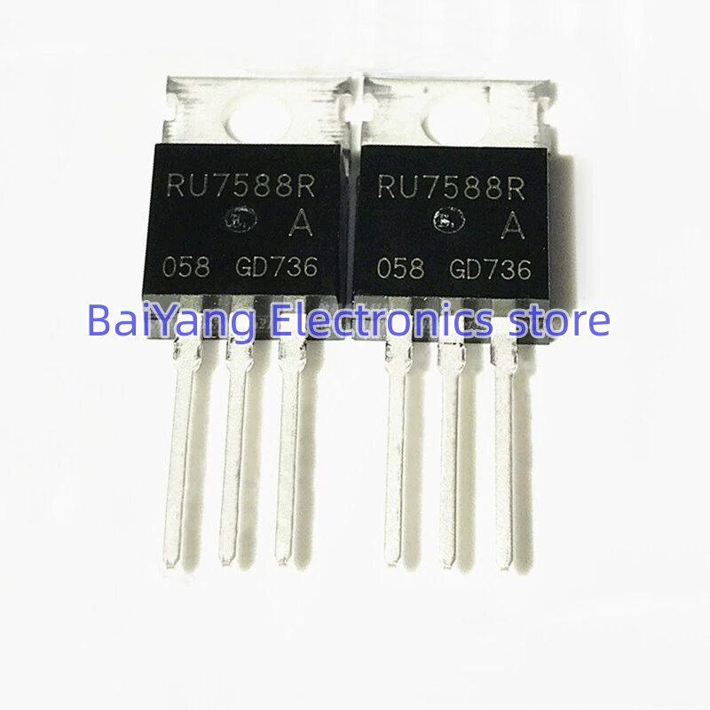 100% New and Original 10Pcs RU7588R TO-220 MOSFET Field Effect Transistor Powerful Transistors Good Quality