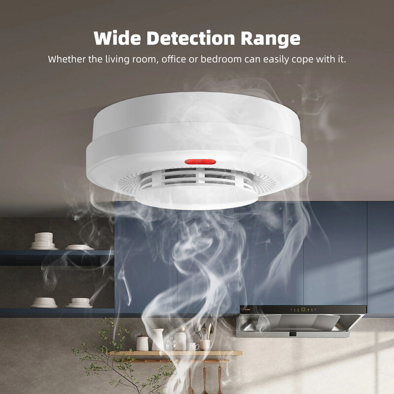 Portátil Wireless Fire Protection Smoke Alarm Sensor, Detector de alarme independente para RF GSM Home Security System, 433MHz