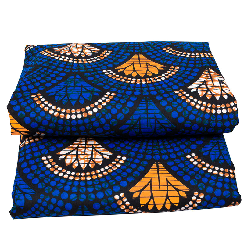 2023 африканская ткань с принтом, полиэфирная восковая ткань, дизайн в горошек, Изысканная мода, высокое качество, мягкий нигерийский натуральный воск, 6 ярдов