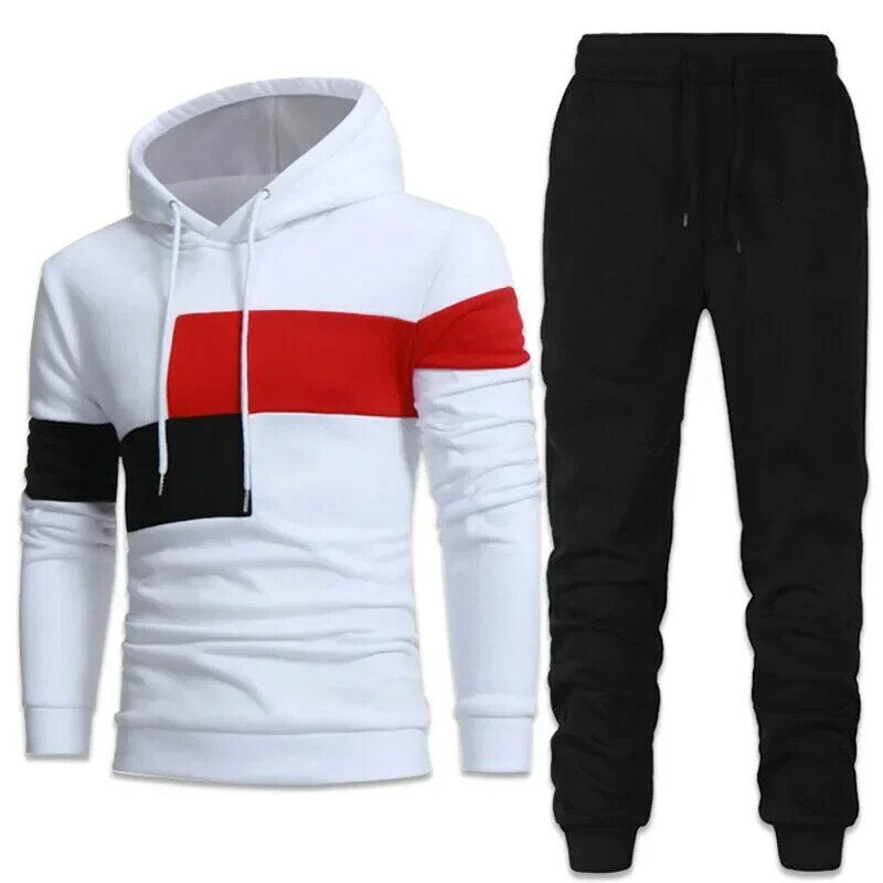 2024 Spring and Autumn high-quality casual sportswear set men's hooded long-sleeved sweatshirt + jogging pants 2-piece set