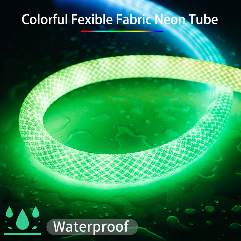 Ws2812b ws2811 dc5v rundes retikuliertes muster neon led streifen 50leds/m 360 grad smart rgbic flexibles silikon licht band ip67