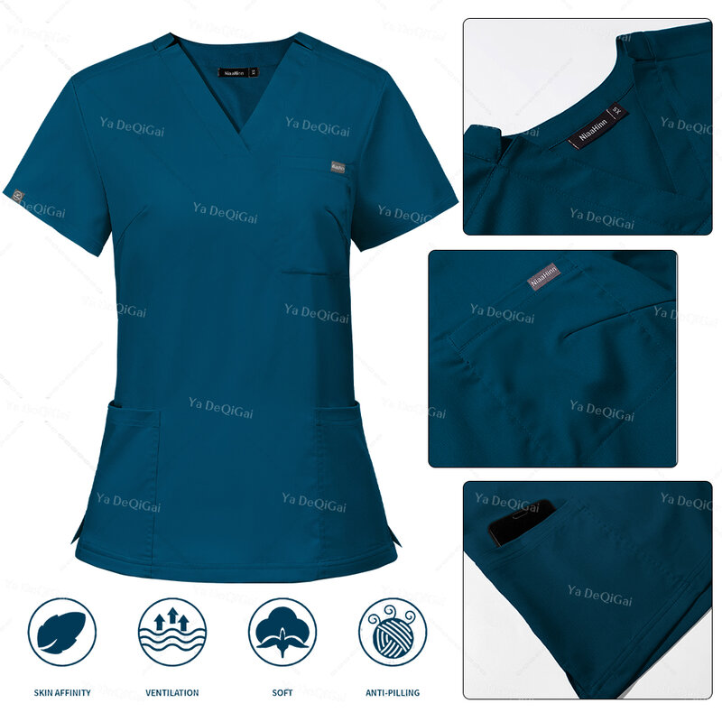 ملابس غرفة العمليات الأرجواني ، الزي الرسمي الطبي ، مجموعة الدعك ، مجموعة الدعك العاملة في المستشفى ، الممرضة جراحة الأسنان بدلة العمل